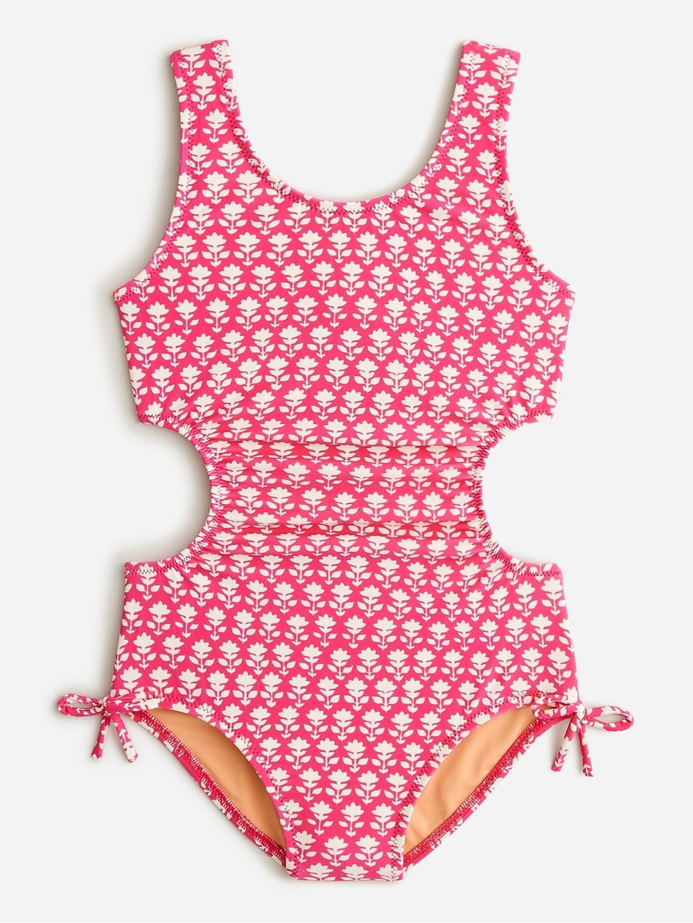 J. Crew Crewcuts Girls' cutout one-piece swimsuit Pink Floral 10